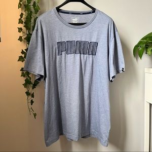 Puma Blue/Gray T-Shirt Tee with Embroidered Logo
